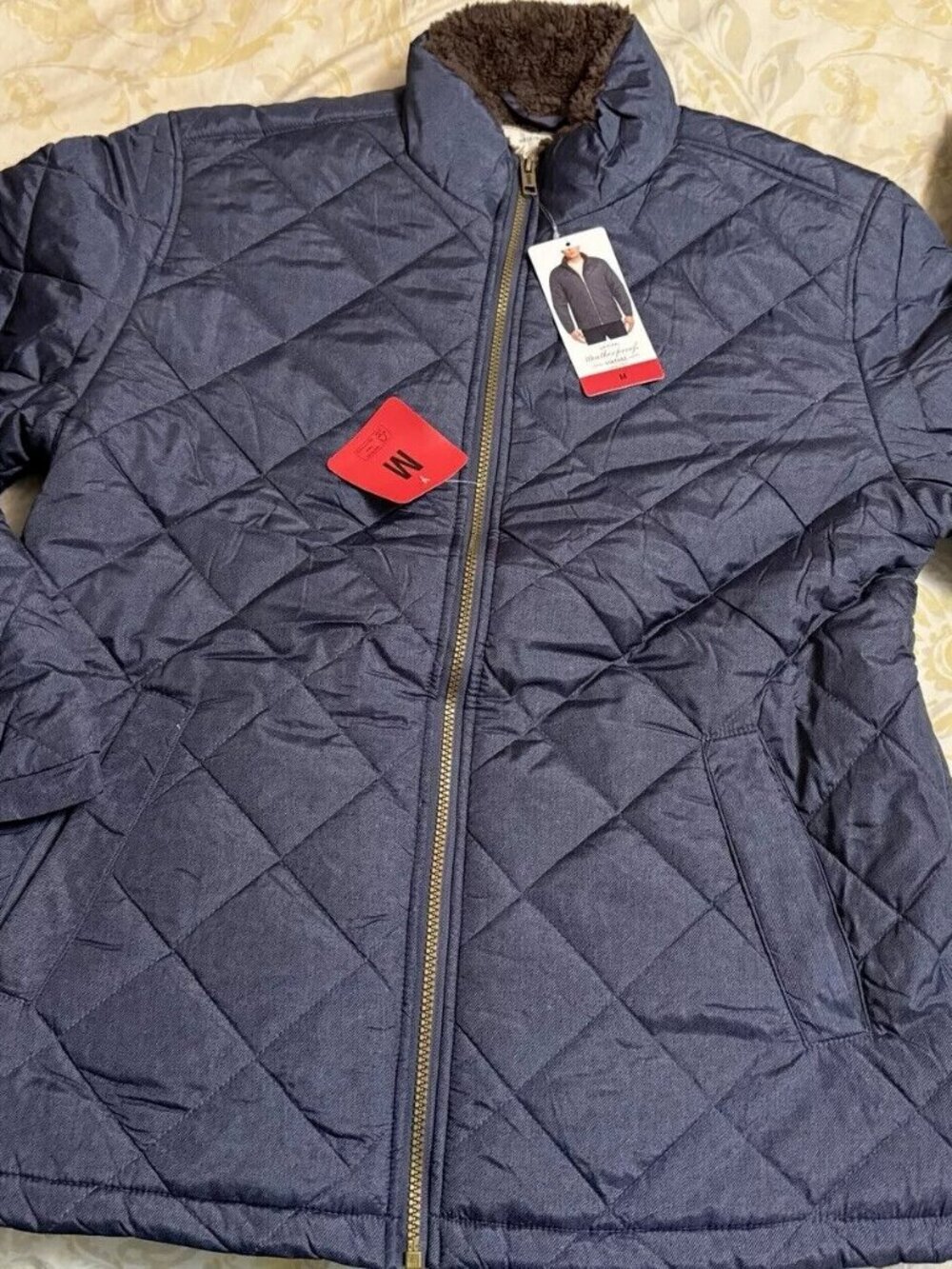 Weatherproof Vintage Men’s Fleece Lined Puffer Jacket COLOR BLUE SIZE M
